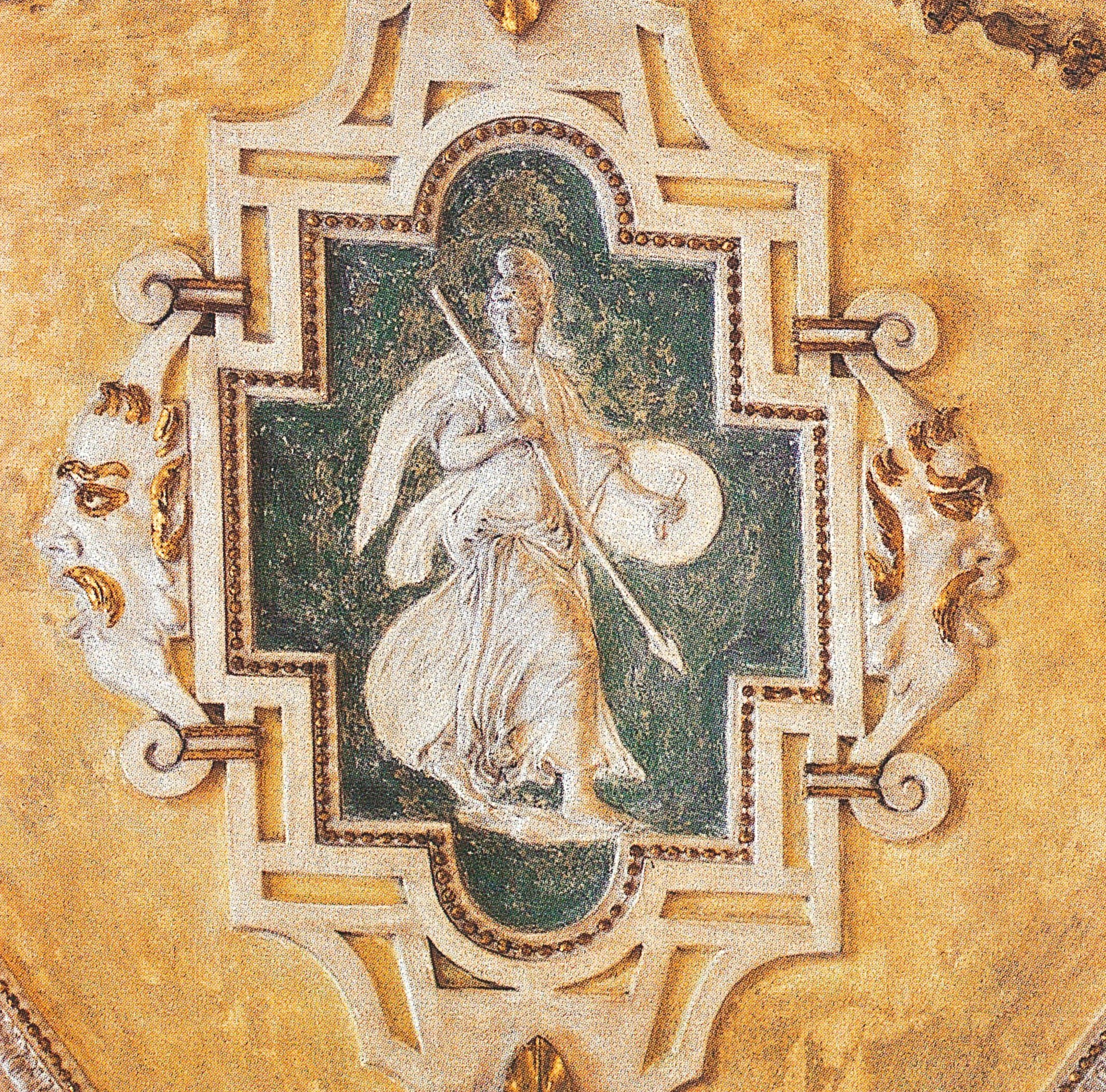 Particolare del soffitto della sala degli Imperatori.